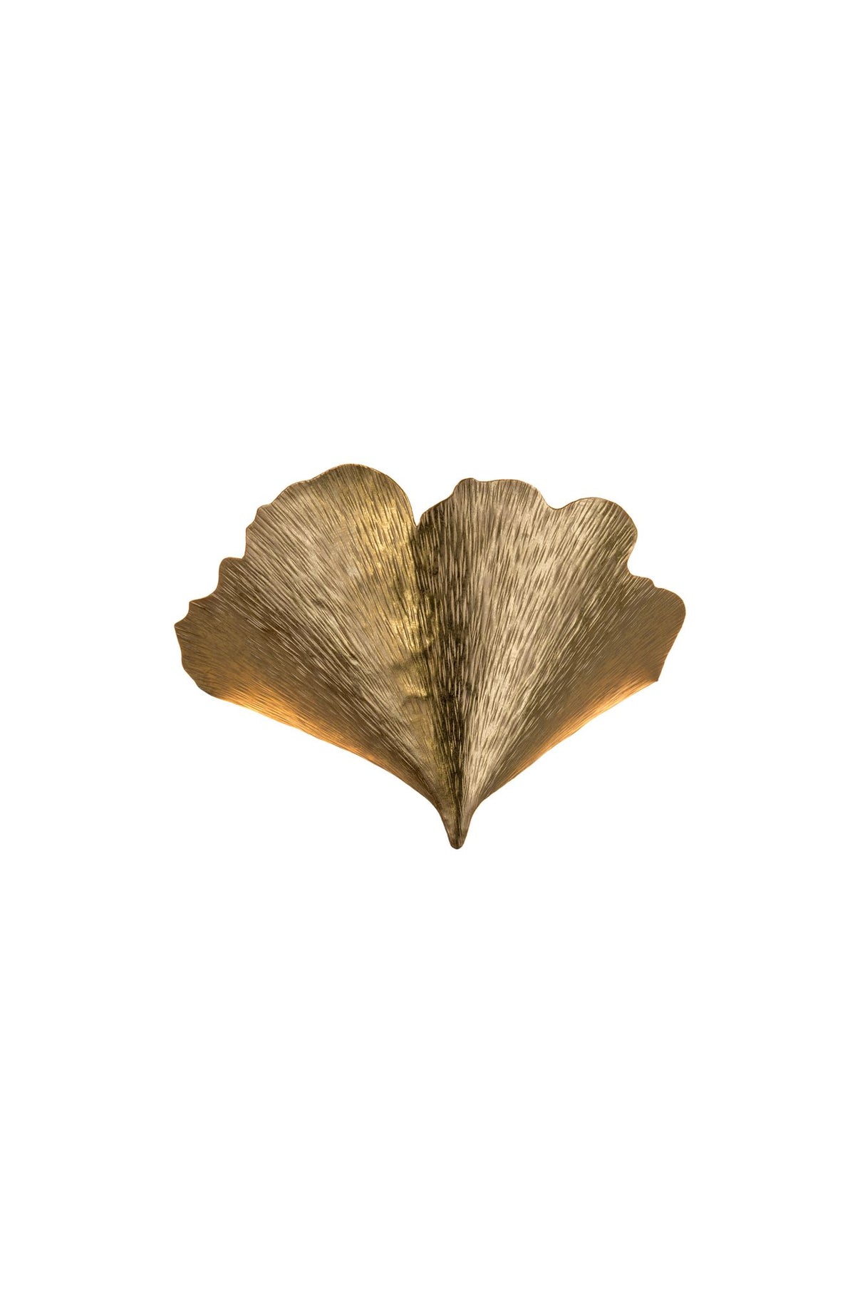 Applique Ginkgo Tre a 2 luci martellata 32x10cm oro 