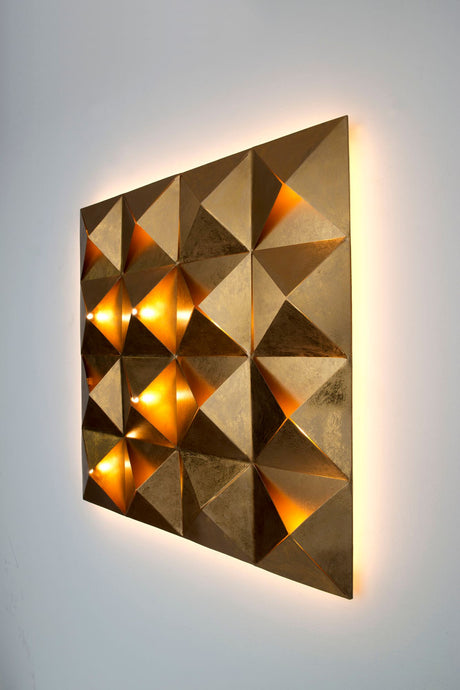 LED-Wandlampe Pyramide 17-flammig dimmbar 80x5cm Gold (1)
