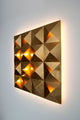 LED-væglampe Pyramide med 17 lyskilder dæmpbar 80x5 cm guld 