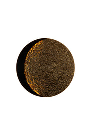 LED-Wandlampe Luna Crescente rund Ø 65cm Gold dimmbar mit strukturierter Oberfläche und Mondsichel-Beleuchtung