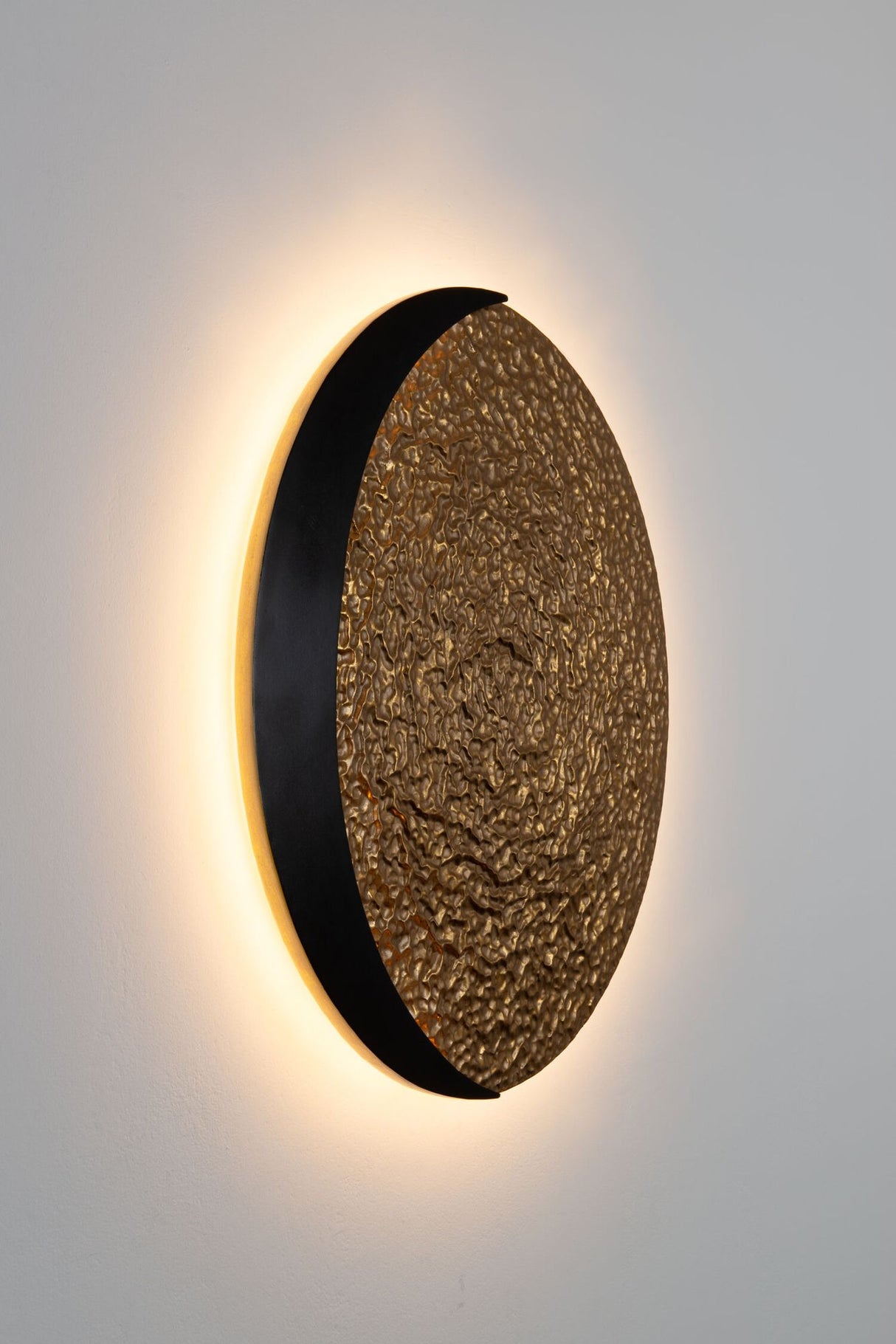 LED-væglampe Luna Crescente dæmpbar rund Ø 65 cm guld 