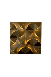 LED-Wandleuchte Illusione 17-flammig dimmbar, quadratische Metallform mit geometrischen Facetten und warmweißer Beleuchtung