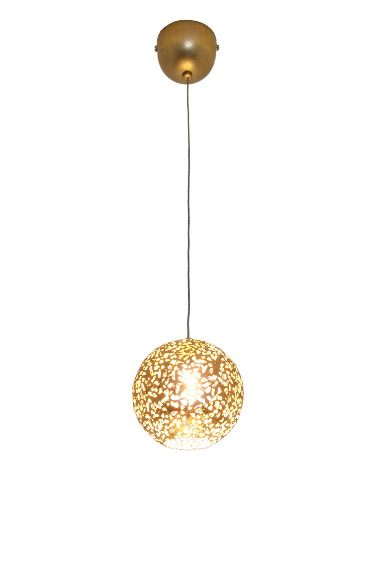 Lampada a sospensione Cappuccino alogena rotonda Ø 13 cm oro 