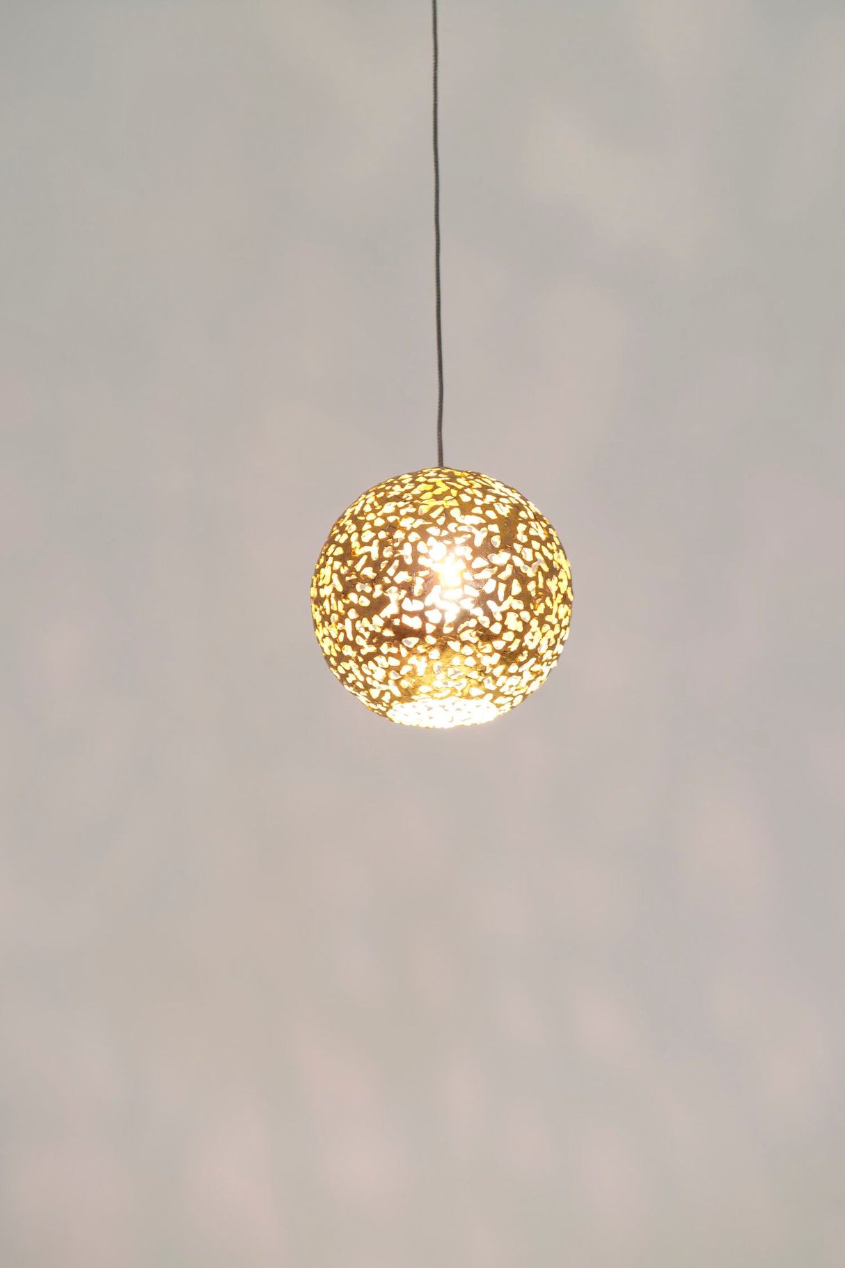 Lampada a sospensione Cappuccino alogena rotonda Ø 13 cm oro 