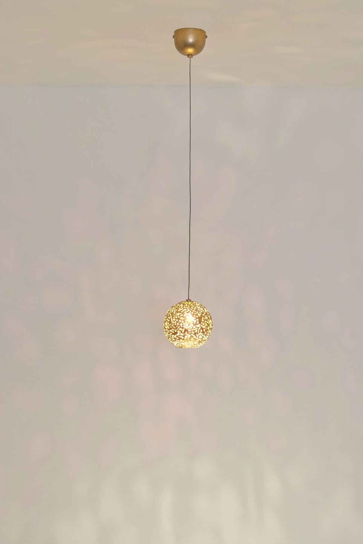 Lampada a sospensione Cappuccino alogena rotonda Ø 13 cm oro 