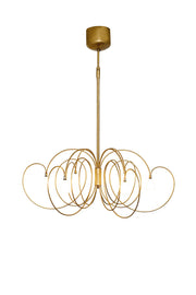 Hängeleuchte Rosaspina 6-flammig mit Opalglas, rund, Durchmesser 73cm, Messing-Gestell, Frontalansicht