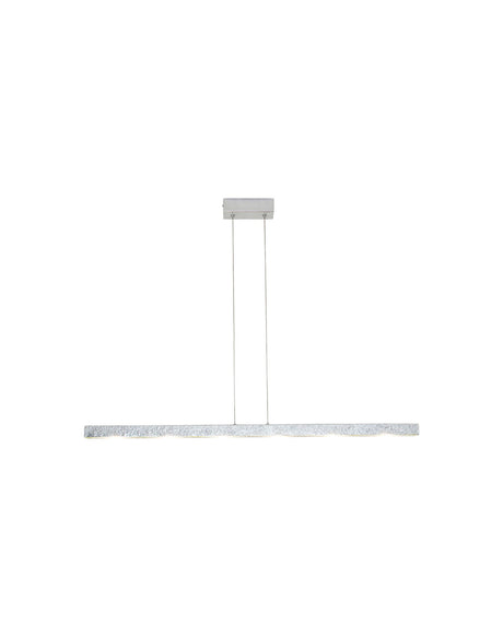 LED-Pendellampe Universo 6-flammig mit satiniertem Glas, dimmbar, horizontale Ansicht von vorne