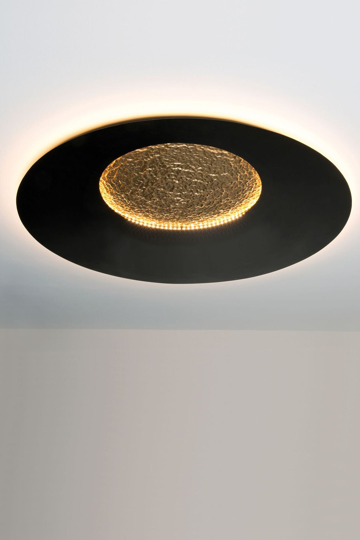 LED-Deckenlampe Luna Rund Gross dimmbar gehämmert Ø 80cm