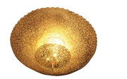 Deckenlampe Utopistico Orientale 3-flammig Rund Ø 90cm von Holländer, goldene Eisen-Deckenleuchte mit dekorativer Struktur