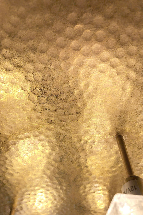 Deckenleuchte Lucente 9-flammig Kristall Glas 40x40cm mit gehämmerter Struktur und warmem Licht