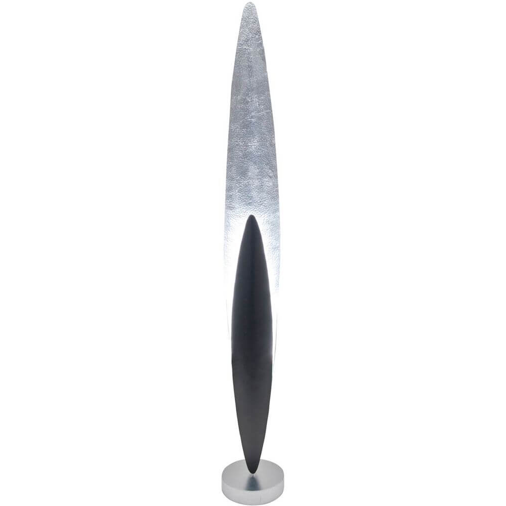 Stehleuchte Lingua Eisen Braun-Schwarz-Silber mit modernem Design und eleganten Linien.