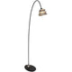 Stehleuchte Snail One Eisen Schwarz-Silber mit modernem Design und schmalem Lampenschirm.