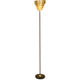 Stehleuchte Banderole Eisen Braun-Schwarz-Gold mit modernem Design und eleganten Goldakzenten.