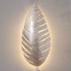 Wandleuchte 2-flammig Pietro Eisen Silber, stilvolle Beleuchtung mit Blattdesign aus Eisen in Silber.