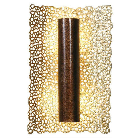 Aplique de pared de 2 luces Utopistico de hierro oro-cobre-marrón con un diseño único y luz cálida.