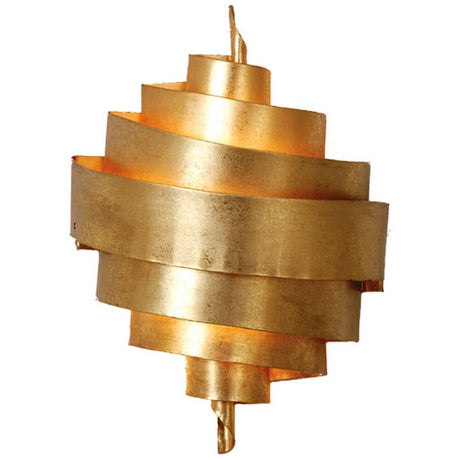Wandleuchte Banderole Eisen Gold in spiralförmigem Design aus goldfarbenem Eisen.