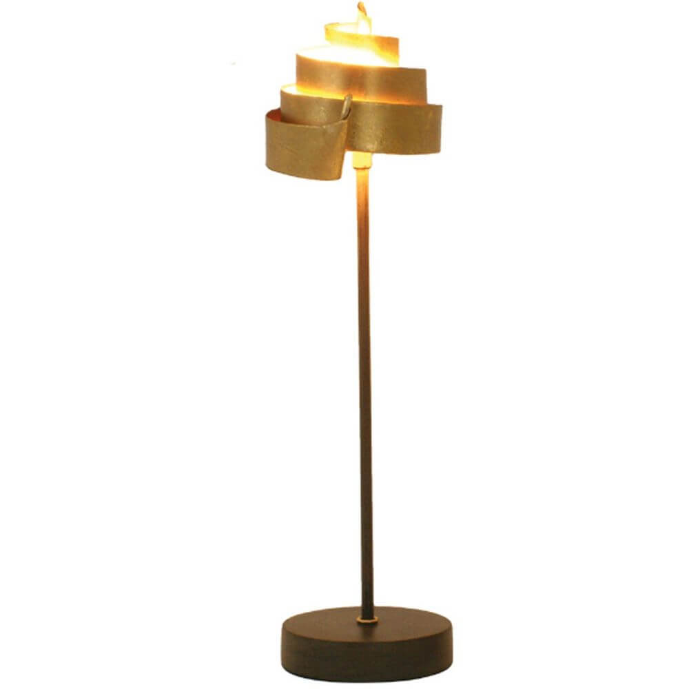 Tischleuchte Piccola Banderole Eisen Braun-Schwarz-Gold mit elegantem Design und warmem Licht.