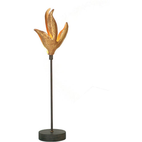 Table lamp Piccola Pelicano Iron Brown-Black-Gold with stylish floral design and elegant base.
