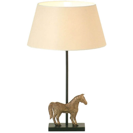 Tischleuchte Solisti Cavallo Eisen AntikGold-Braun