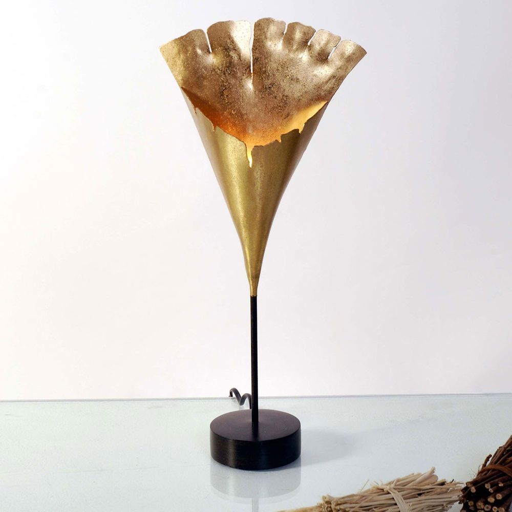 Table Lamp Ginkgo Iron Gold-Brown Black