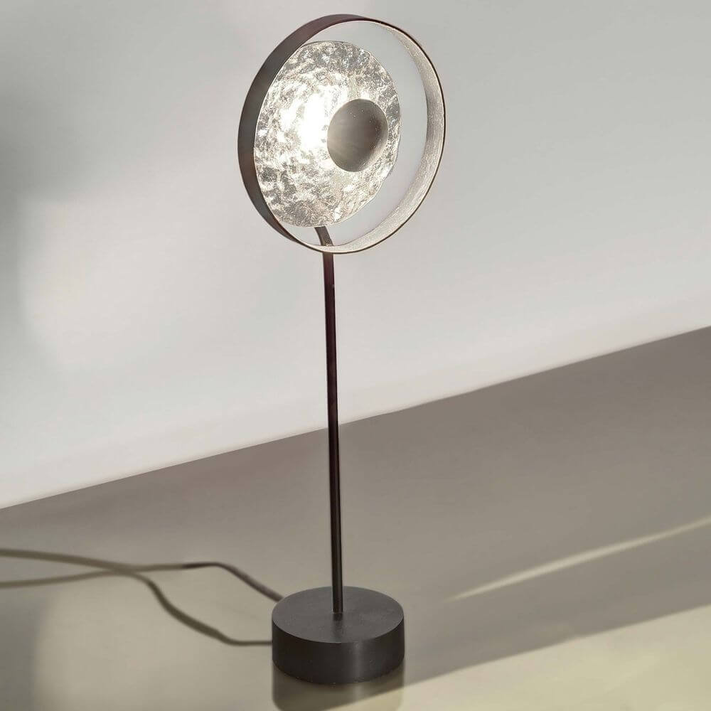 Lampa stołowa satelitarna żelaza czarne srebro