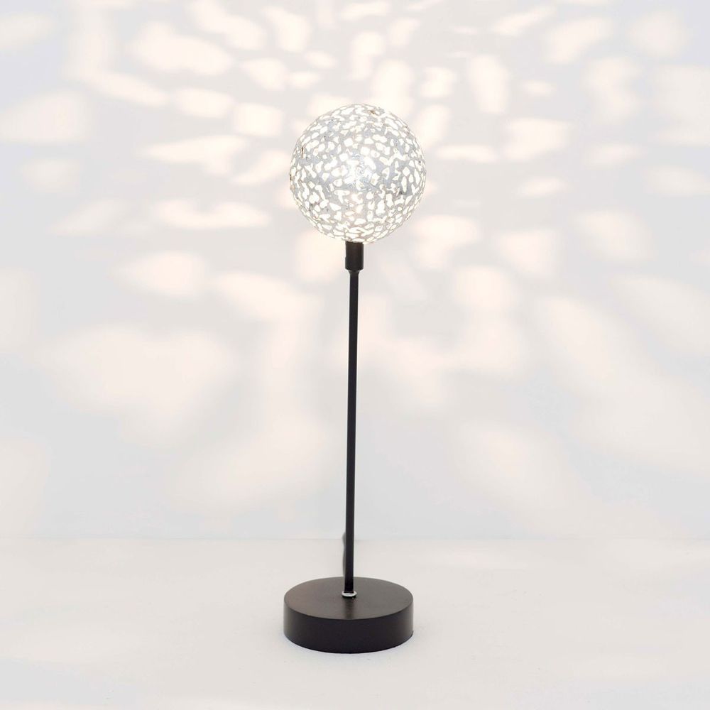 Bordlampe sfera grande jern sort sølv
