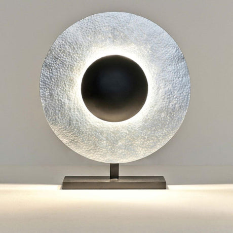 3-light table lamp Villino iron silver-brown-black with modern design and stylish ambiance.