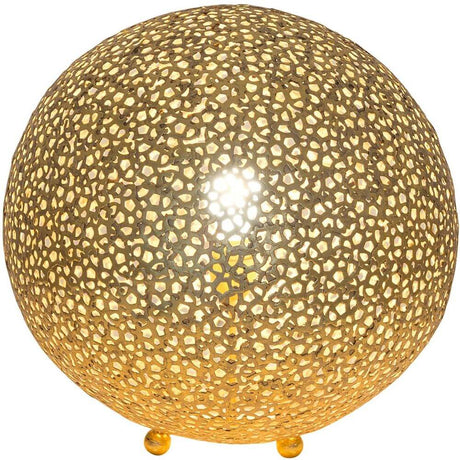 Lampe de table Lily Grande fer doré avec une structure métallique dorée filigrane, décorative et élégante.