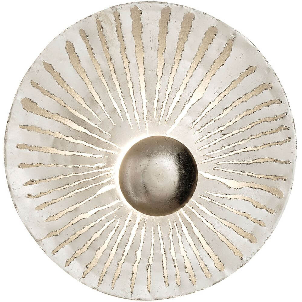 Wandleuchte Pietro Ø 71cm 6-flammig Silber mit gestanzten Zackenrändern und Lichtschein.