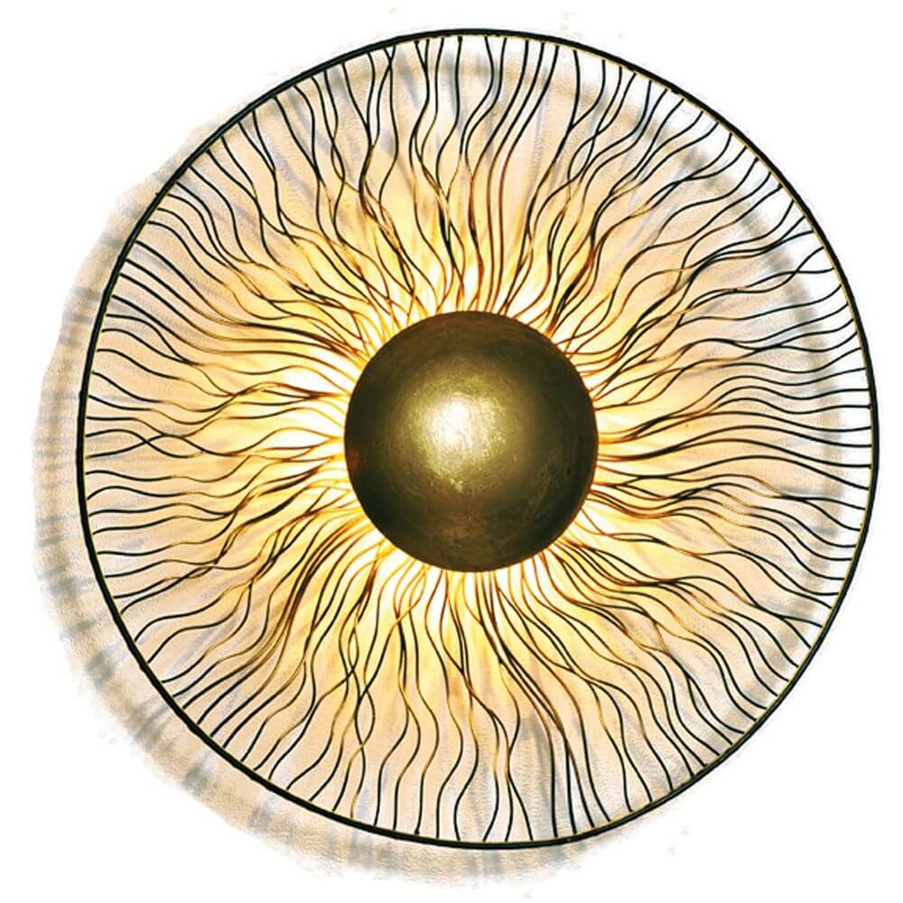 Wandleuchte 6-flammig Valentina Due Eisen Gold-Braun-Schwarz in modernem Design mit kunstvoller Lichtausstrahlung.