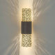 Wandleuchte 2-flammig Palazzo Eisen Braun-Schwarz-Gold mit dekorativem Schattenwurf und modernem Design.