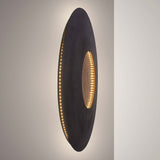 Wall Lamp Luna omkring høj jernbrunt-sort guld