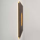 Wandleuchte Luna Quadrat Gross Eisen Braun-Schwarz-Gold an der Wand mit warmem Licht