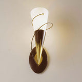 Wandleuchte Torcia Spirale Eisen-Glas Braun-Schwarz-Gold