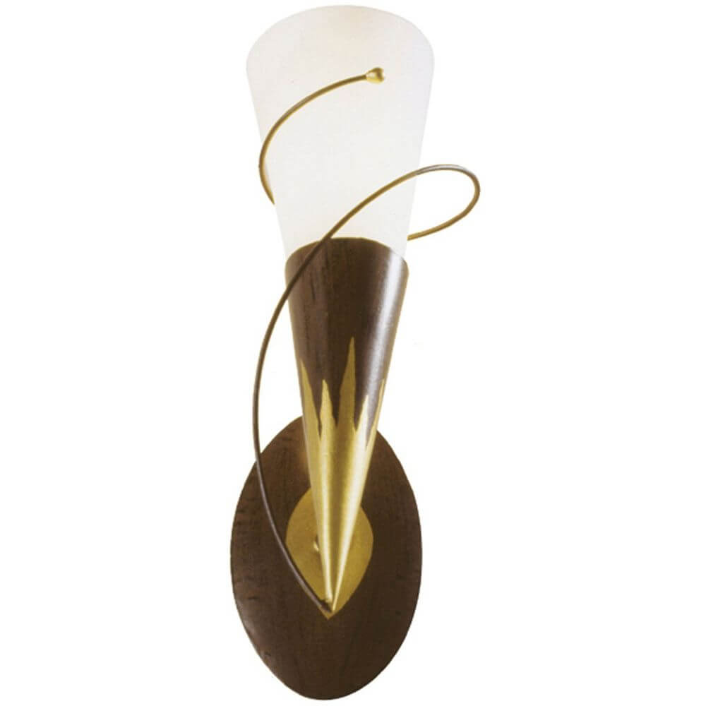 Wandleuchte Torcia Spirale Eisen-Glas Braun-Schwarz-Gold mit modernem Design in elegantem Schwarz und Gold.