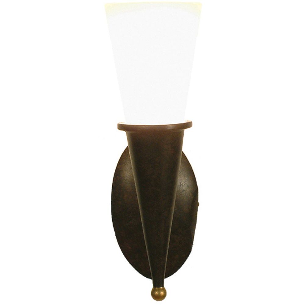 Wall lamp Torcia Cono iron-glass brown-black-gold