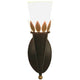 Wandleuchte Torcia Foglie Eisen-Glas Braun-Schwarz-Gold mit elegantem Design und warmem Licht.