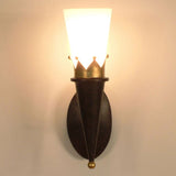 Wall Lamp Torcia Corona Iron-Glass Brown-sort guld