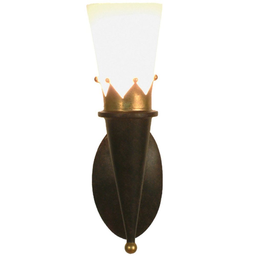 Wall Lamp Torcia Corona Iron-Glass Brown-sort guld