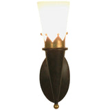 Wall Lamp Torcia Corona Iron-Glass Brown-sort guld