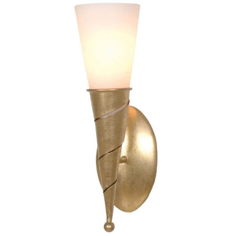 Applique Innovazione en fer-verre doré avec abat-jour dépoli et surface dorée