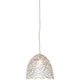 Pendelleuchte Lily Grande Eisen Silber in elegantem Design mit filigranem Lampenschirm