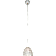 Pendant light Lily Grande iron silver, elegant metal pendant lamp in silver with a delicate design.