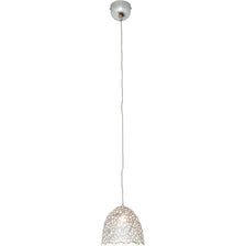 Suspension Lily Grande en fer argenté, élégante lampe suspendue en métal argenté au design filigrane.