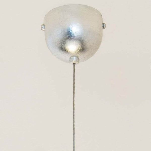 Pendant lamp cappuccino iron silver with silver lampshade and cable.