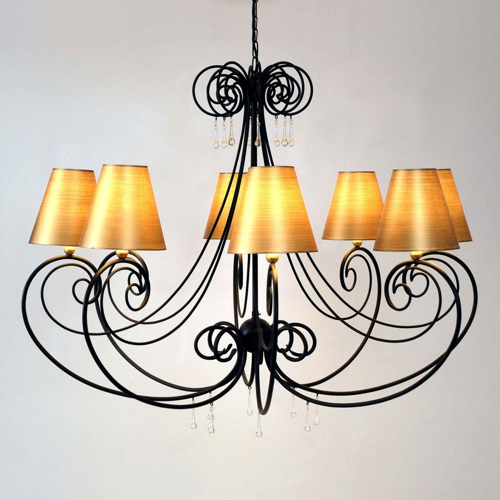 Hængende lampe 8-flamme Mia Iron Black and Brown