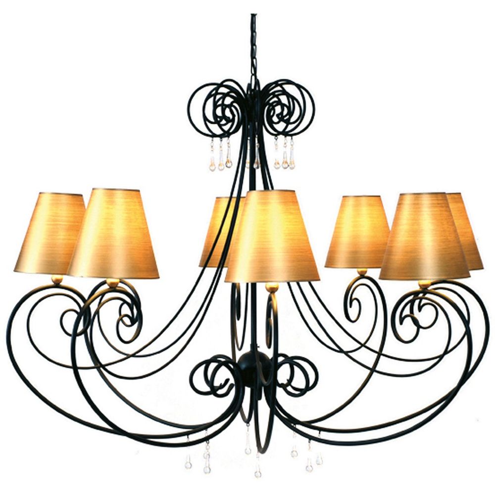 Hængende lampe 8-flamme Mia Iron Black and Brown
