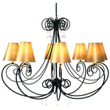 Hængende lampe 8-flamme Mia Iron Black and Brown
