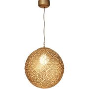 Suspension Utopistico Ø 40 cm dorée au design discret et à la lumière chaude, idéale pour des intérieurs élégants.