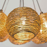 Lampa wisząca 7-sławowa carillon żelazne złoto